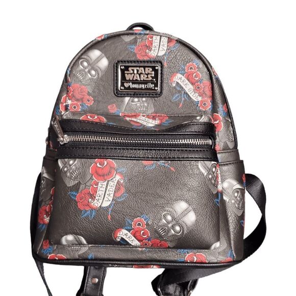 Loungefly OG HEART LOGO Star Wars Darth Vader Floral Tattoo Mini Backpack - Picture 1 of 4